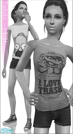 Sims 2 — shorts. and graphic tee\'s Mesh Tschibi Tfshortschucks 010708 by justtschibi — New mesh for teens with chucks