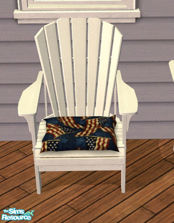 Sims 2 — Patriotic Patio Chair Wood by lisa9999 — Hand crafted Adirondack chair in white.