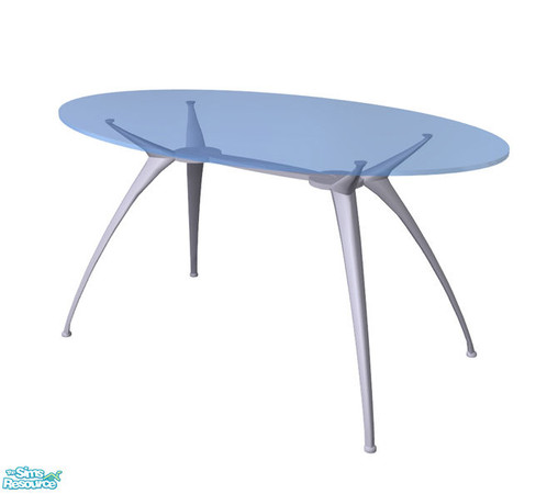 Sims 2 — Ador Office - Glass Table by Murano — Futuristic steel table with glass top.