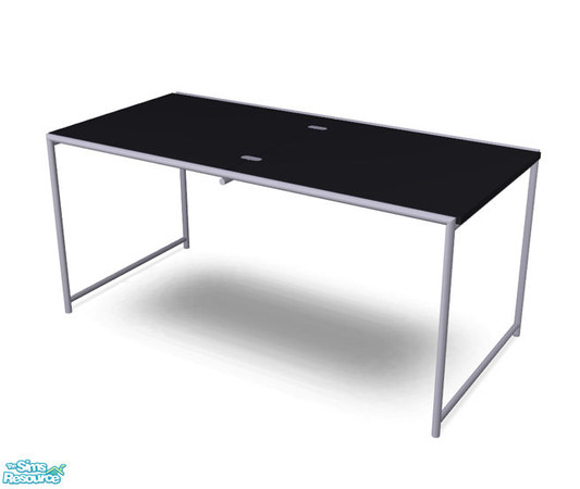 Sims 2 — Ador Office - Table by Murano — Contemporary steel table with black top.