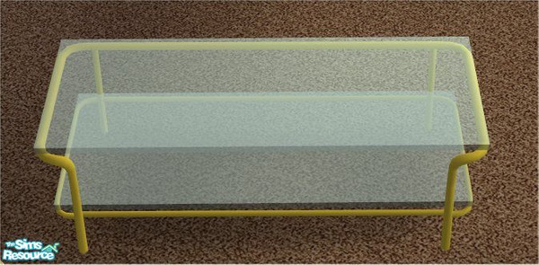 Sims 2 — Midlands Desert Sands Livingroom Set - Coffee Table by midland_04 — Glass Topped Coffee Table With Gold Trim,