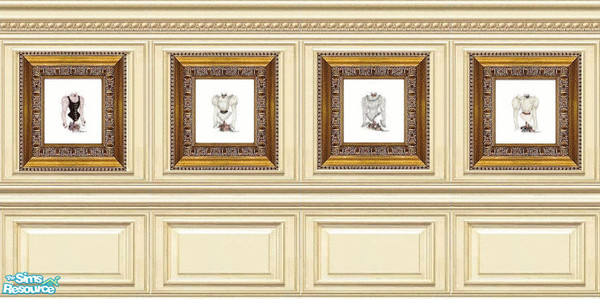 Sims 2 — Victorian Blouse Paintings by lisa9999 — Four paintings of vintage blouses.