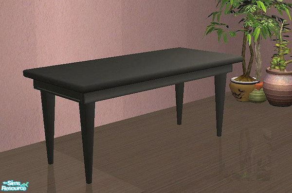 Sims 2 — Openhouse Simple Dining Room Set - Openhouse Wood Dining Tab by openhousejack — a deep dark finish dining table.