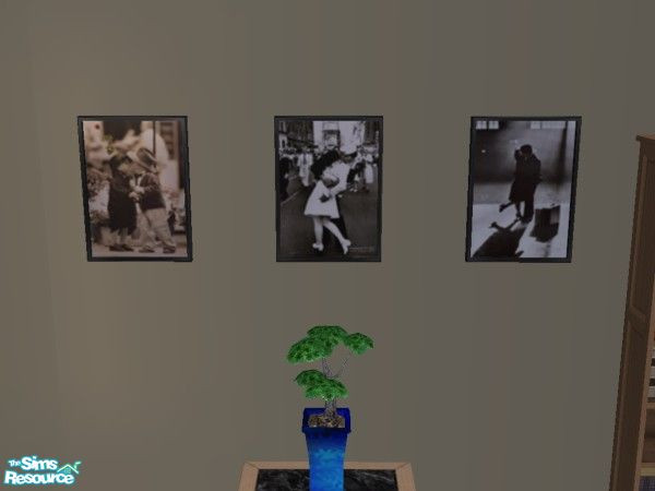 Sims 2 — Black and White Photography Set by TrailRunner782 — This set focuses on kisses! The set includes The First Kiss