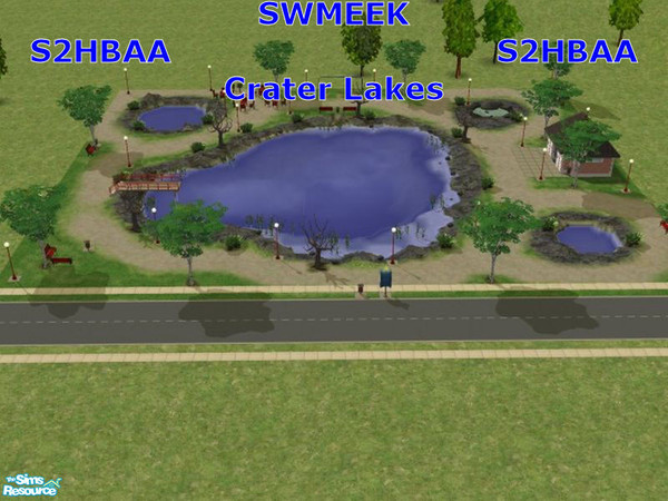 Sims 2 — Crater Lakes Park by swmeek — Once a site where a meteorite struck the ground has now been changed over by the