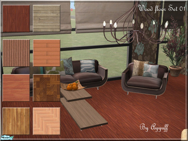 Sims 2 — Wood Floor Set 01 by ayyuff — Included: 8 woods...Cost:2
