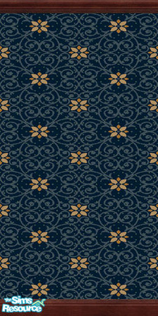 Sims 2 — "Old Royal Blue" wallpaper with dark woo by TSR Archive — "Old Royal Blue" wallpaper with