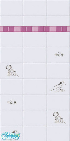 Sims 2 — Dalmatians Bathroom tile 2 by Sab — With Purple Boarder