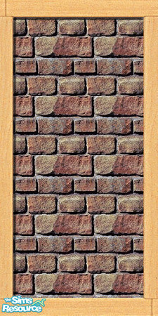 Sims 2 — Captured Brick by hippiebill — Brick base offset by light wood. part 1 of 3.