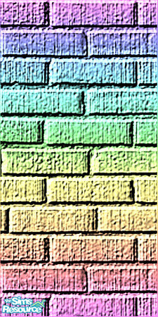 Sims 2 — Pastel Brick by Phadrae — Brighten up your neighborhoods with a beautiful pastel brick wall! Your lady Sims will
