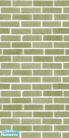 Sims 2 — Green Brick Wall by Tomi D — Green brick with white grout! 
