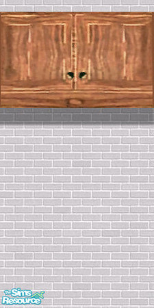 Sims 2 — Kitchen wall by MicL2U — Plain grey painted brick wall with cabinet.