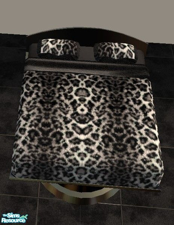 Sims 2 — White leopard bedding by Bitzybus — Here's a bed for all you wildlife lovers out there. If you ever wanted to