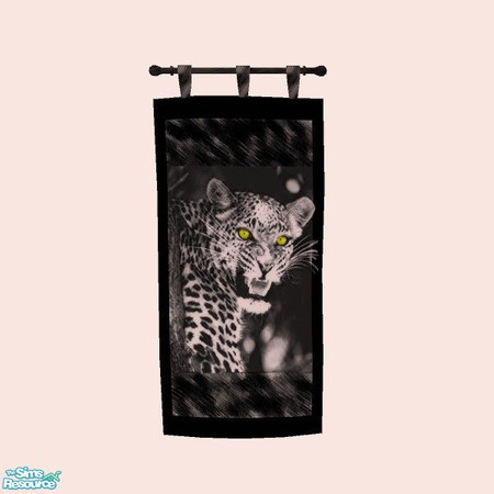 Sims 2 — White Leopard Tapestry - part of set by Bitzybus — Tapetstry, part of "White Leopard living room set".