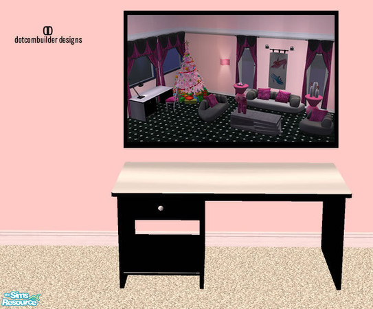 Sims 2 — Value Desk- Black & Stainless by dotcombuilder — Black and Stainless value desk matches my Pink Glamour