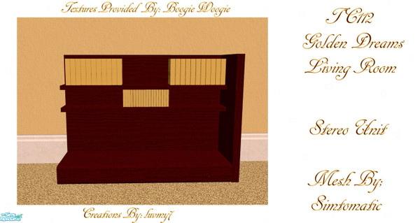 Sims 2 — TC112 Golden Dreams Living  -  Stereo Unit by luvmy7 — I recolored this Living Room using Simtomatics Awesome
