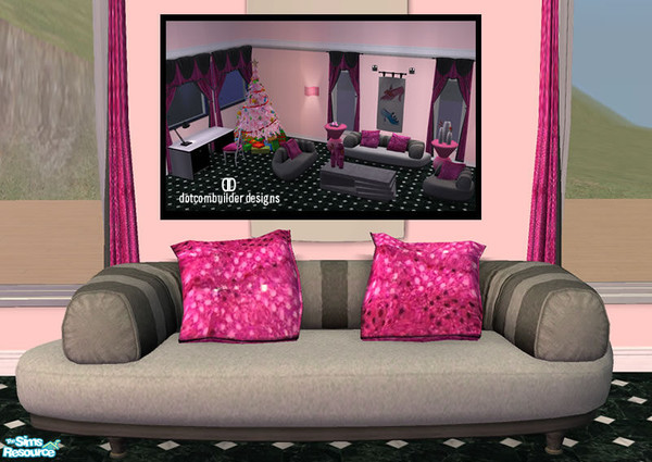 Sims 2 — Loveseat Cushion- Silver by dotcombuilder — A little Hollywood Glamour for the single girl. The silver loveseat
