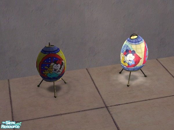 Sims 2 — Disney babies table lamp by Bitzybus — Table lamp in blue and yellow. Part of "Disney classic babies