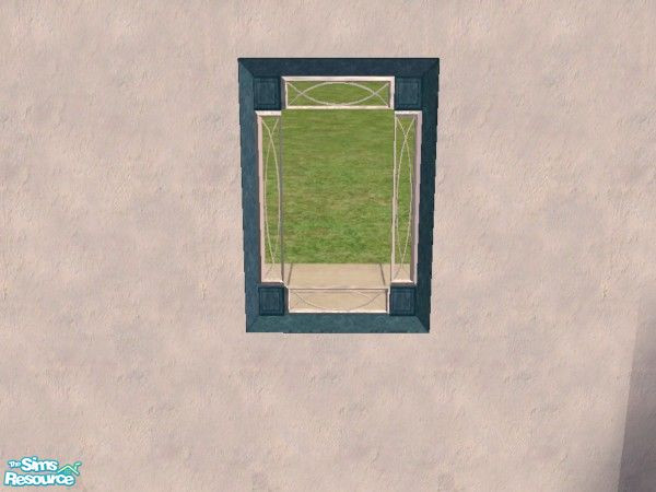 Sims 2 — Green & grey mirror by Bitzybus — Mirror with a green frame and grey frame decorating to go with the wolf