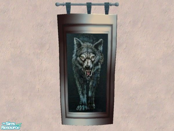 Sims 2 — Wolf tapestry by Bitzybus — Wolf tapestry with attitude.