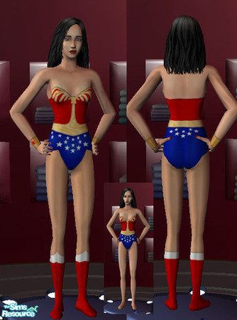 Sims 2 — Wndr Woman Sim by iamwhoam — Full sim with new skin tone and two outfits (one is without boots or bracelets