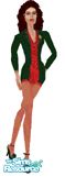 Sims 1 — Anita Christmas Date by sarajanesmith — Complete with gold Christmas tree this red and green outfit is perfect