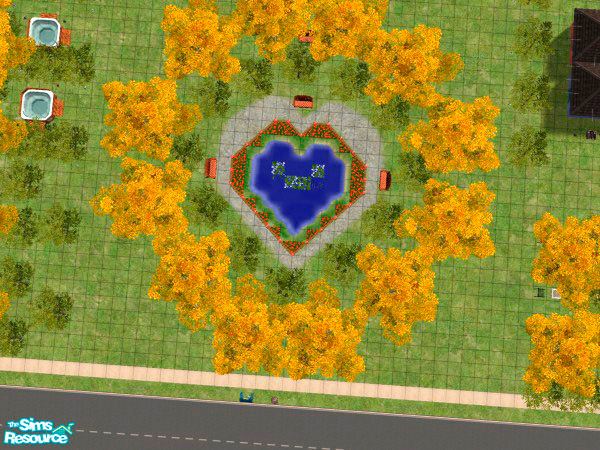 Sims 2 — Stawberry Fields by sillyduck63 — A favorite of teenage couples, this park offers hot tubs, a pond, chess