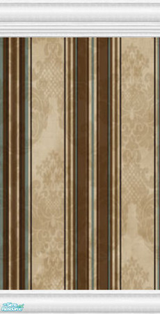 Sims 2 — Mixed Batch Stripe Wallpaper Collection - Stripe White Base Brown by robbyngirl — Pretty set of wallpaper for