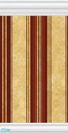 Sims 2 — Mixed Batch Stripe Wallpaper Collection - Stripe White Base Red Gold by robbyngirl — Pretty set of wallpaper for