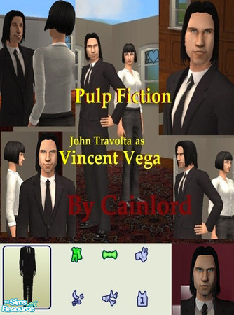Sims 2 — John Travolta - Vincent Vega by Cainlord — John Travolta as Vincent Vega - Pulp Fiction movie. Style man! ;) By
