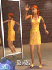 Sims 2 — Yellow bias-cut dress by lliella — Yellow & orange striped bias-cut dress with yellow satin bow for your
