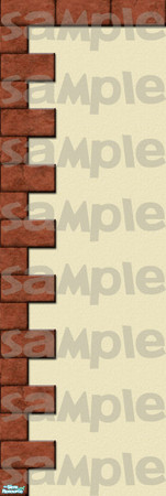 Sims 2 — Santori Wall #11 by estatica — Part of the Santori Set, this wall is perfect for downtown lots, and matches