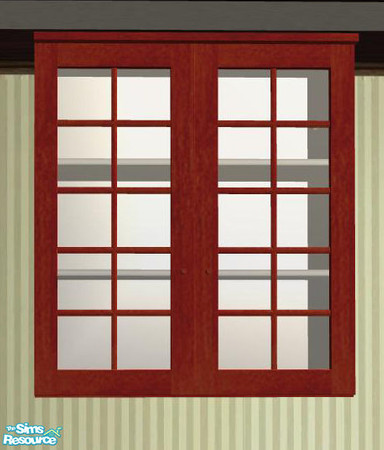 Sims 2 — New England Kitchen red - Cupboad 2 Glassdoors by ShinoKCR — 