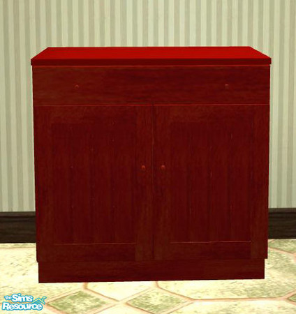 Sims 2 — New England Kitchen red - Counter Doors by ShinoKCR — 