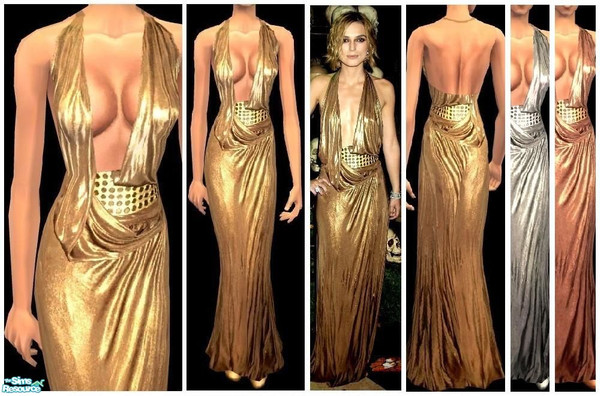 Sims 2 — JPafformal8 by juttaponath — Keira Knightly\'s dress for adults. No mesh required.