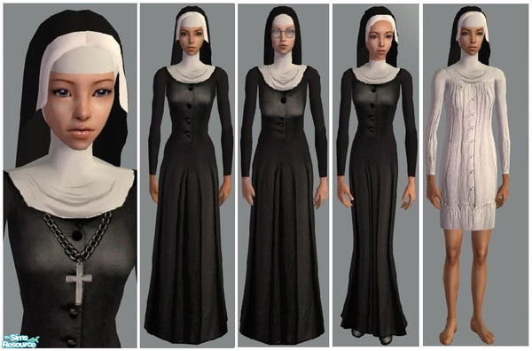 Sims 2 — JPnun by juttaponath — Everything teen, adult and elder nuns need. No mesh or expansion pack required.