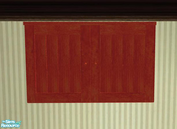 Sims 2 — New England Kitchen red - Cupboard over Fridge by ShinoKCR — 