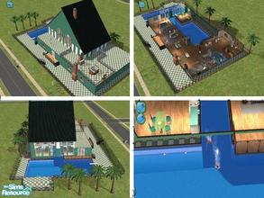 Sims 2 — Modern Home w/ Indoor-Outdoor Pool by buntah — Credit to njs812 for inspiring me to try an indoor/outdoor pool.