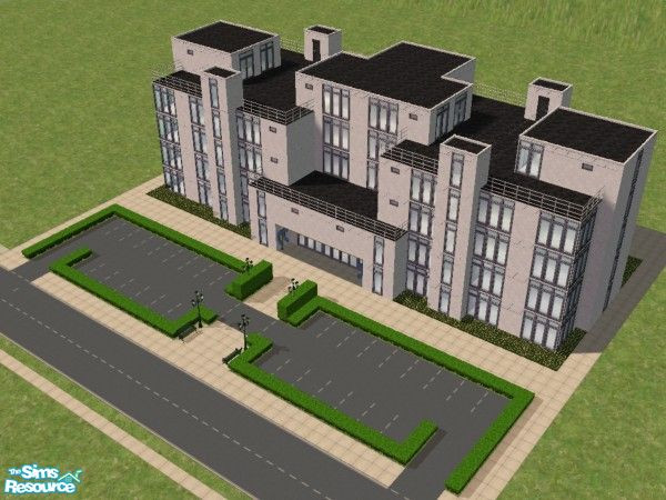 Sims 2 — SimCorp Office Complex v0.9b by Duud — Make your neighbourhood look more city-like with this huge office