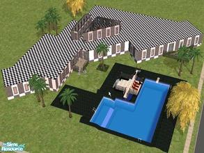 Sims 2 — Lotsa Surprises here by buntah — Funky one-floor modern home with L-shaped pool with A SHALLOW END!! Interior