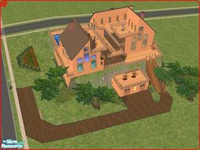 Sims 2 — Bachelors Pad by buntah — Huge dining area, den, 1 bedroom, 4 baths, large living room, & a gym with