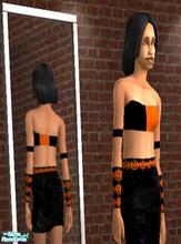Sims 2 — Halloween top by buntah — Fun for Halloween. Includes a pumpkin belt and arm bands.