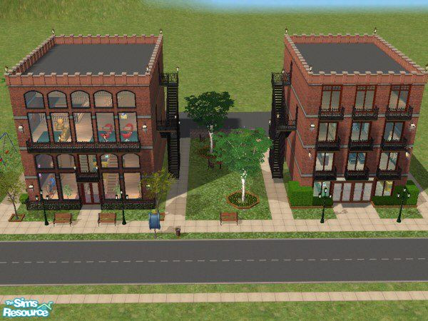 Sims 2 — Olde Towne by victoriamayorofthetown — This upscale block features a high fashion clothier, a trendy media