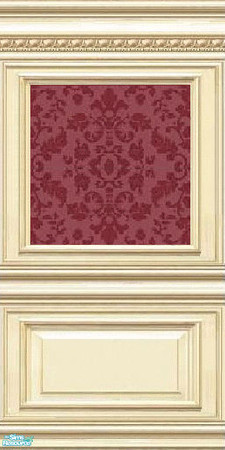 Sims 2 — jsf2PLEPKCRaspberry by jsf — ParkLane paneling enhanced with egg and rope detail hold a raspberry damask insert