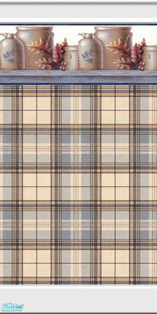 Sims 2 —   Country Kitchen Walnut Wall by Henwen — 