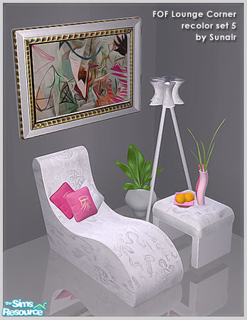 Sims 2 — FOF Lounge Corner - Recolor set 5 by Sunair — FOF Lounge Corner - Recolor set 5 (white)