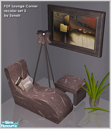 Sims 2 — FOF Lounge Corner - Recolor set 3 by Sunair — FOF Lounge Corner - Recolor set 3 (darkwood)