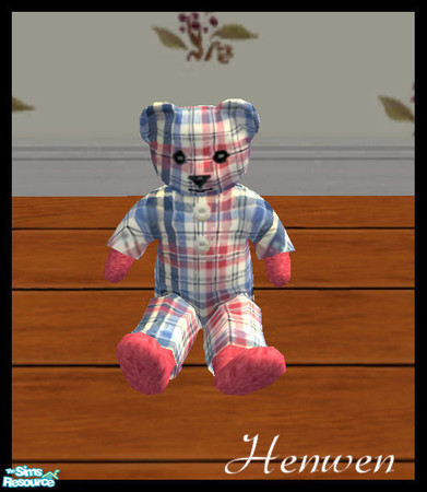 Sims 2 — Artz \'N Craftz Set  Bear Boo Blue Plaid by Henwen — A little something for the creative Sims. More options to