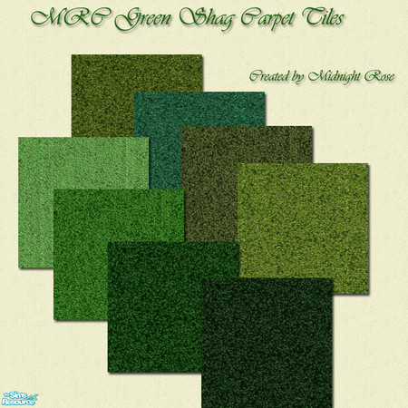 Sims 2 — MRC Green Shag by MidnightRose — A set of green Shag Carpets. Created by Midnight Rose