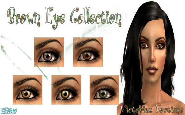 Sims 2 — VF Brown Eye Collection by fortunecookie1 — Here are five new brown eyes. Each a little different but all very